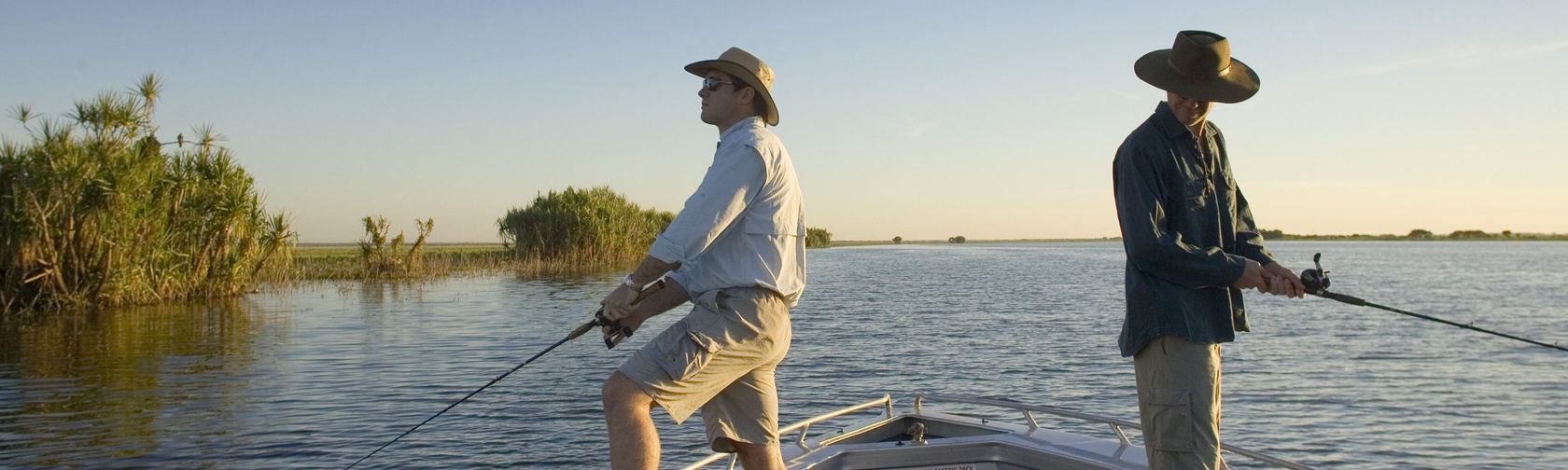 Two men fishing. Photo: Peter Eve, Tourism NT