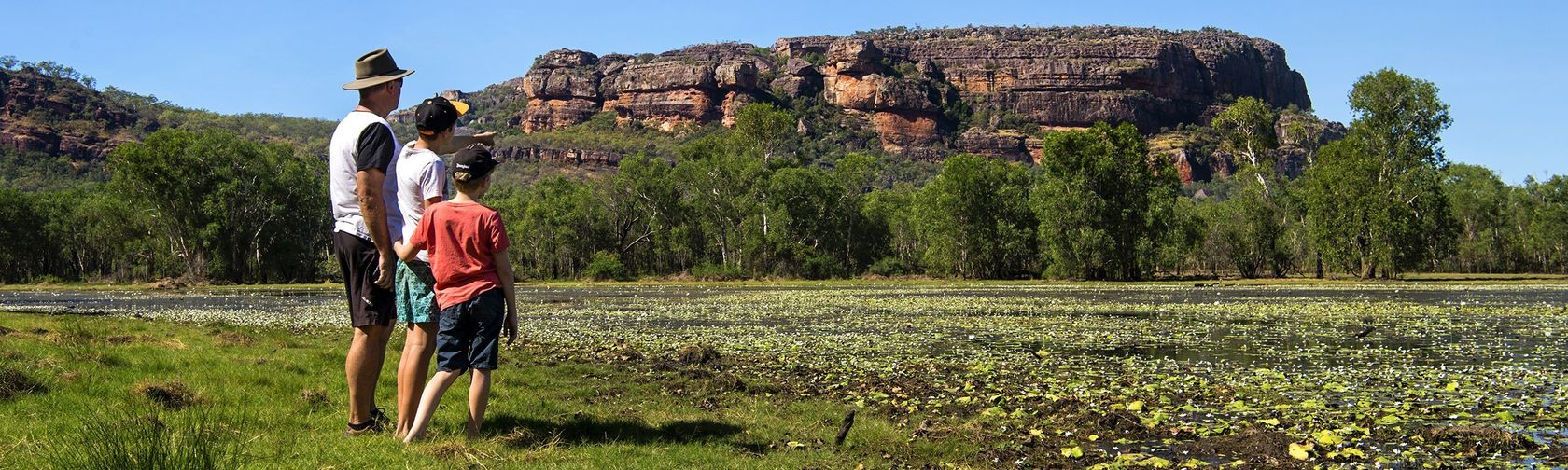 Visitors at Anbangbang Billabong. Photo: Shaana McNaught| Tourism NT