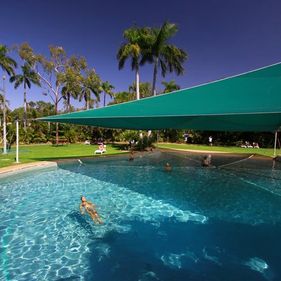 Kakadu Lodge swimming pool and gardens. Photo: Kakadu Lodge