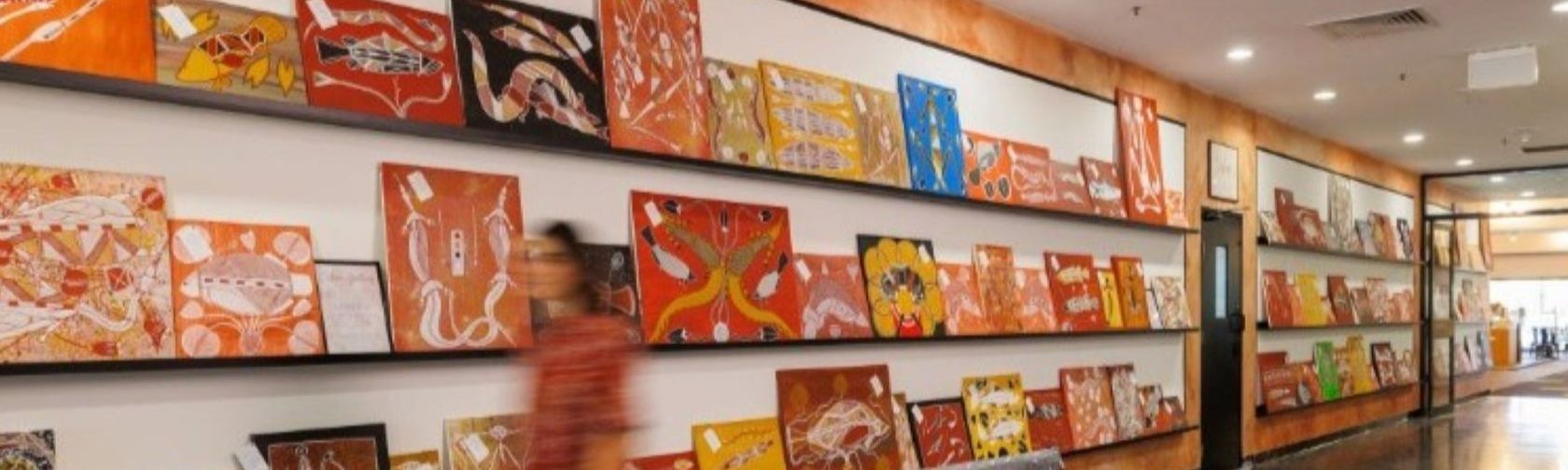 Painting gallery at the Croc Hotel