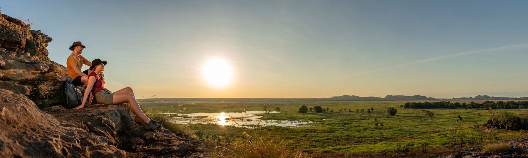 Visitors enjoying the view from Ubirr