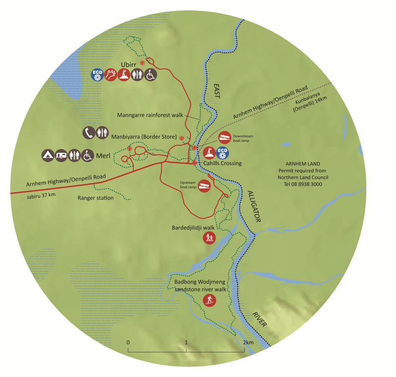 East Alligator (Erre) region map.