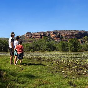 Visitors at Anbangbang Billabong. Photo: Shaana McNaught, Tourism             NT.