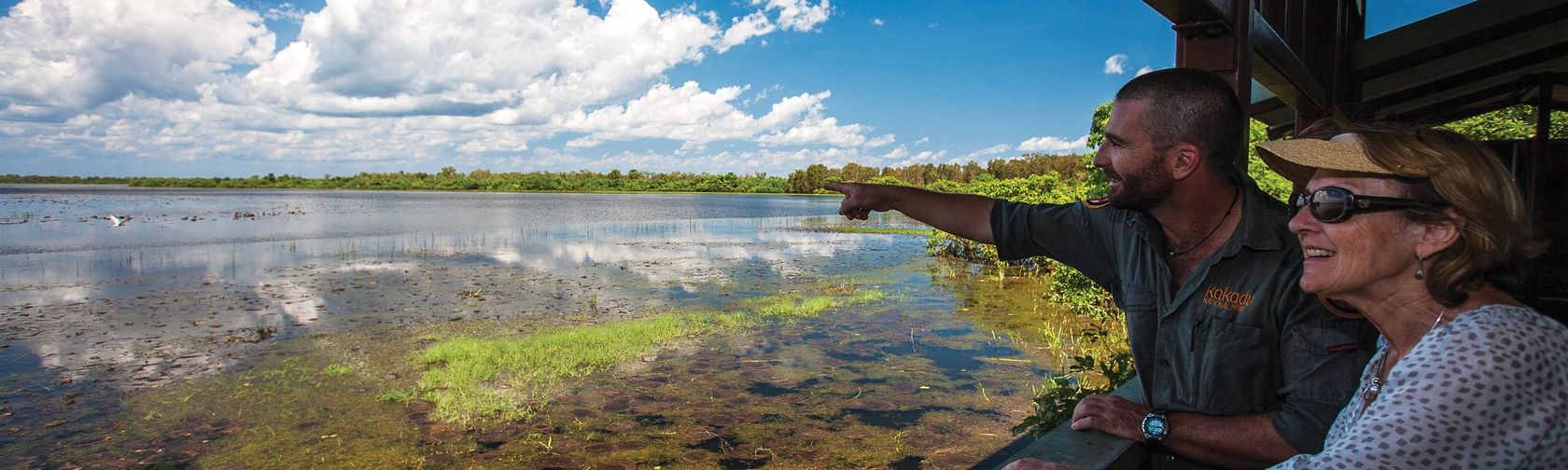 Visitor and ranger at Mamukala Wetlands