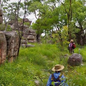 Bushwalkers at Barrk sandstone walk