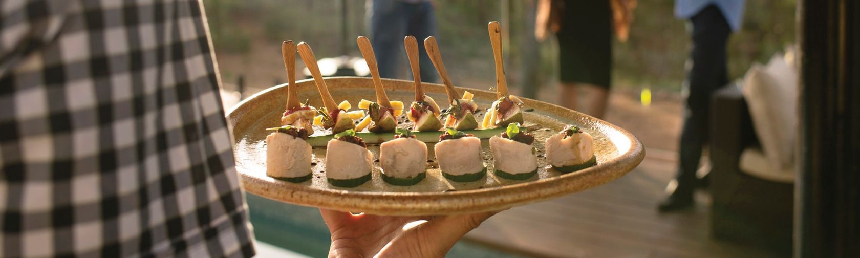 Canapes in Kakadu. Photo: Shaana McNaught. Tourism NT