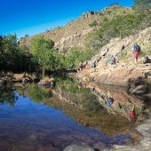 Visitors walking to Maguk. Photo: Sugarbag Safaris