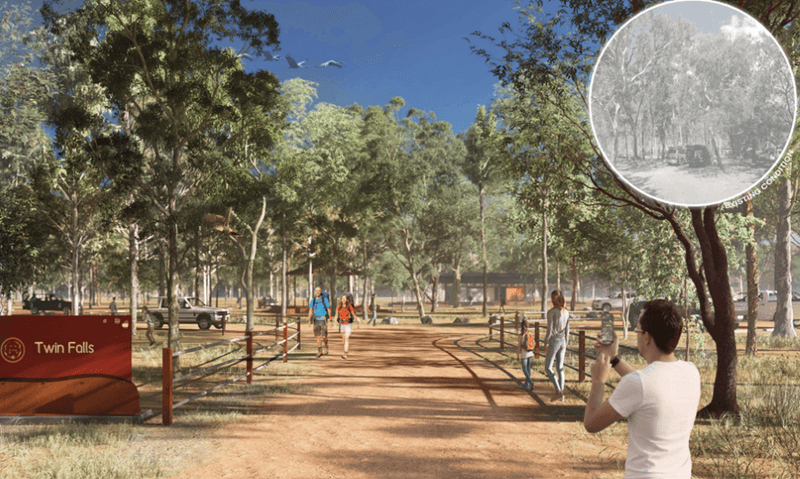 Artist impression of Twin Falls day use area.