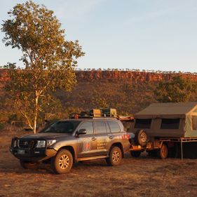 Visitor relaxing in the water at Kakadu National Park. Photo: Charter North 4WD Safaris