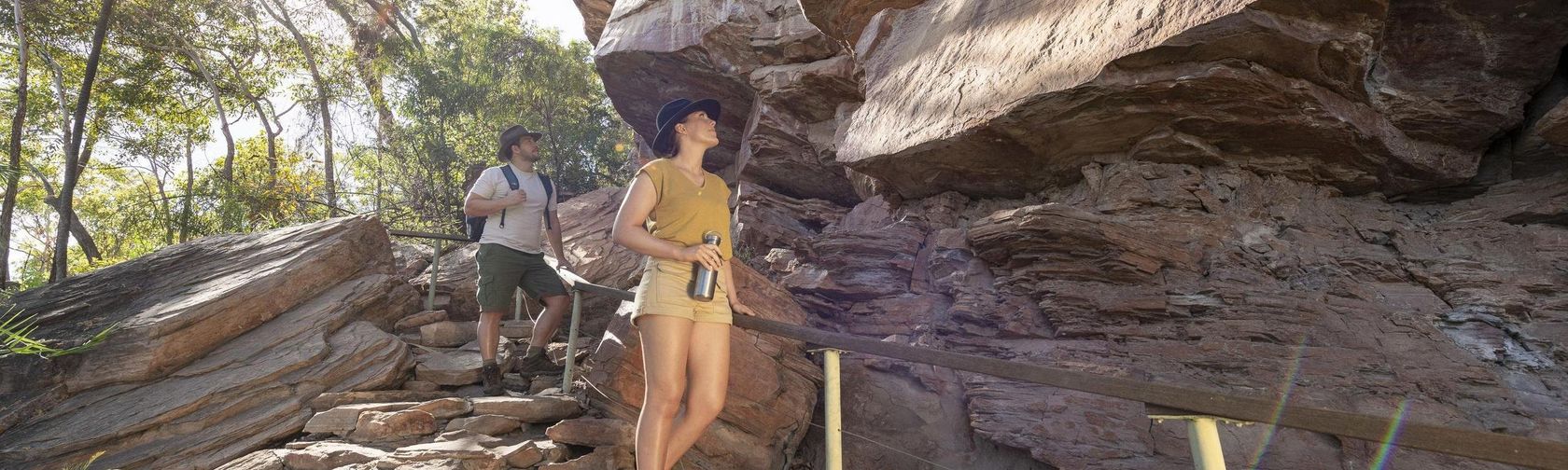 Visitors enjoying the Nanguluwurr rock art walk