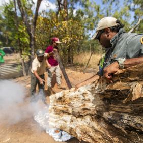 Ground oven prep