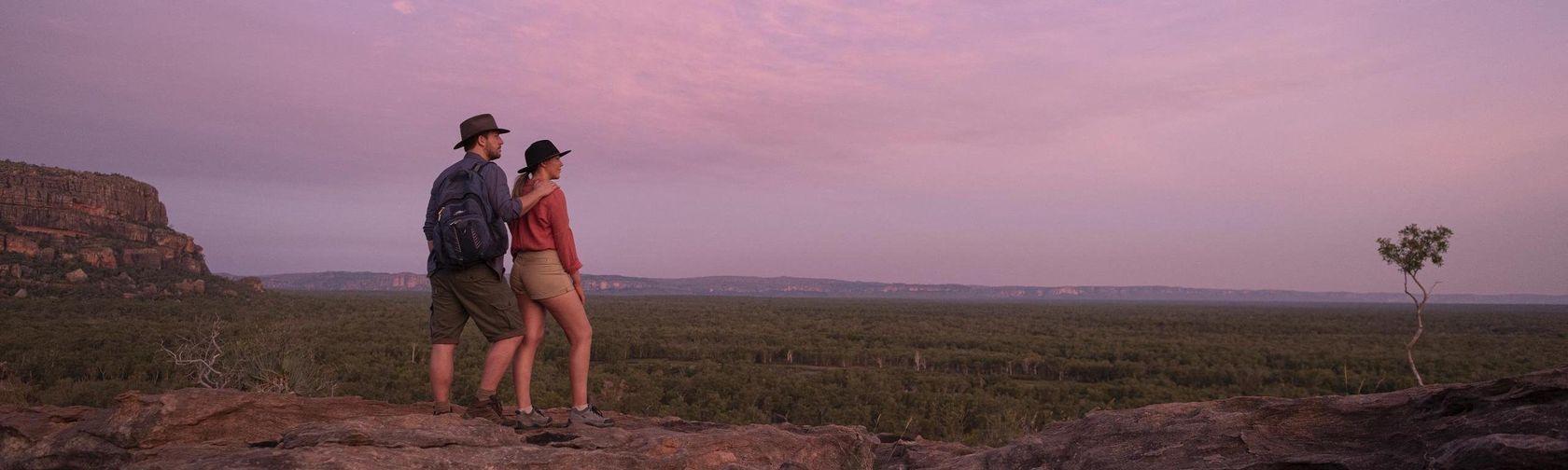 Couple enjoying the sunset at Burrungkuy