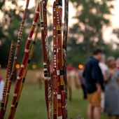 An image of a painted sculpture at the Mahbilil festival
