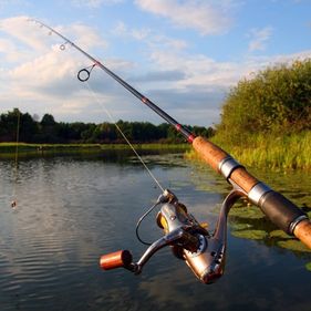 Fishing rod over the water