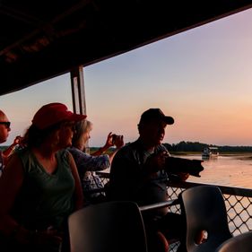 Tour group on water cruise