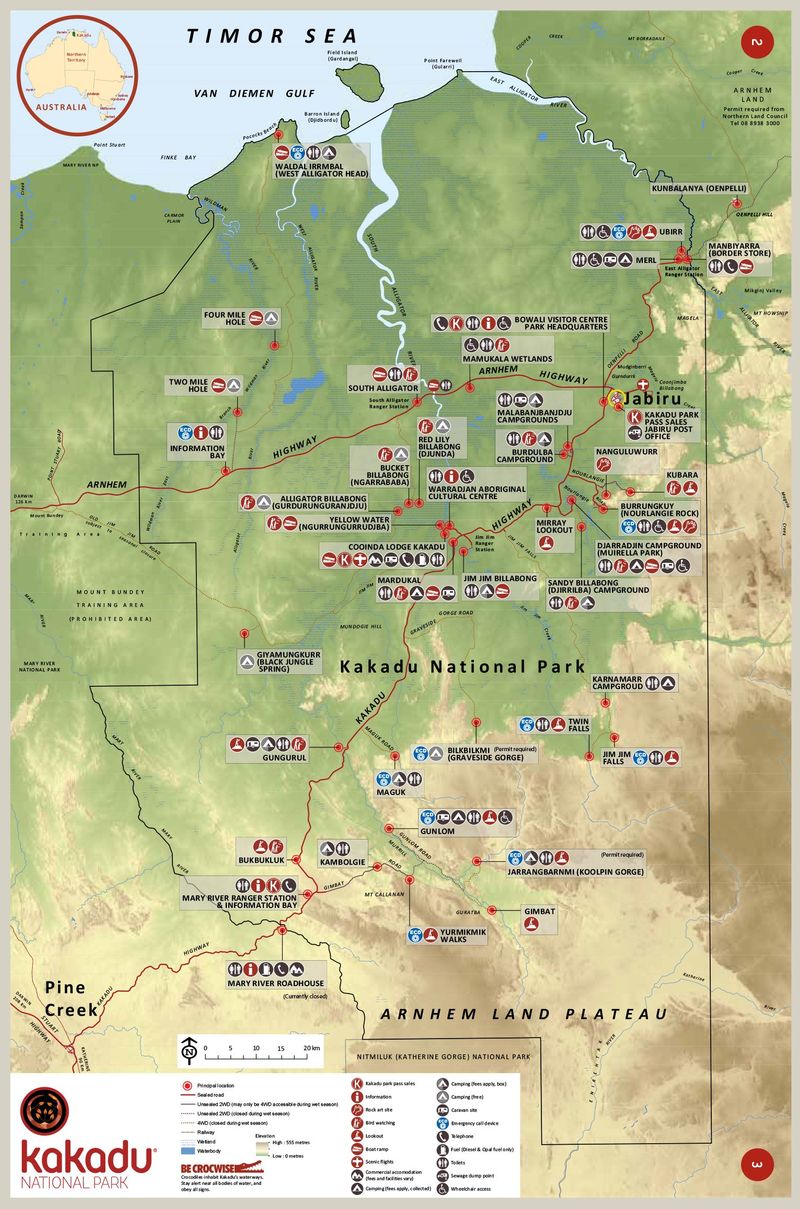 Map of Kakadu National Park.